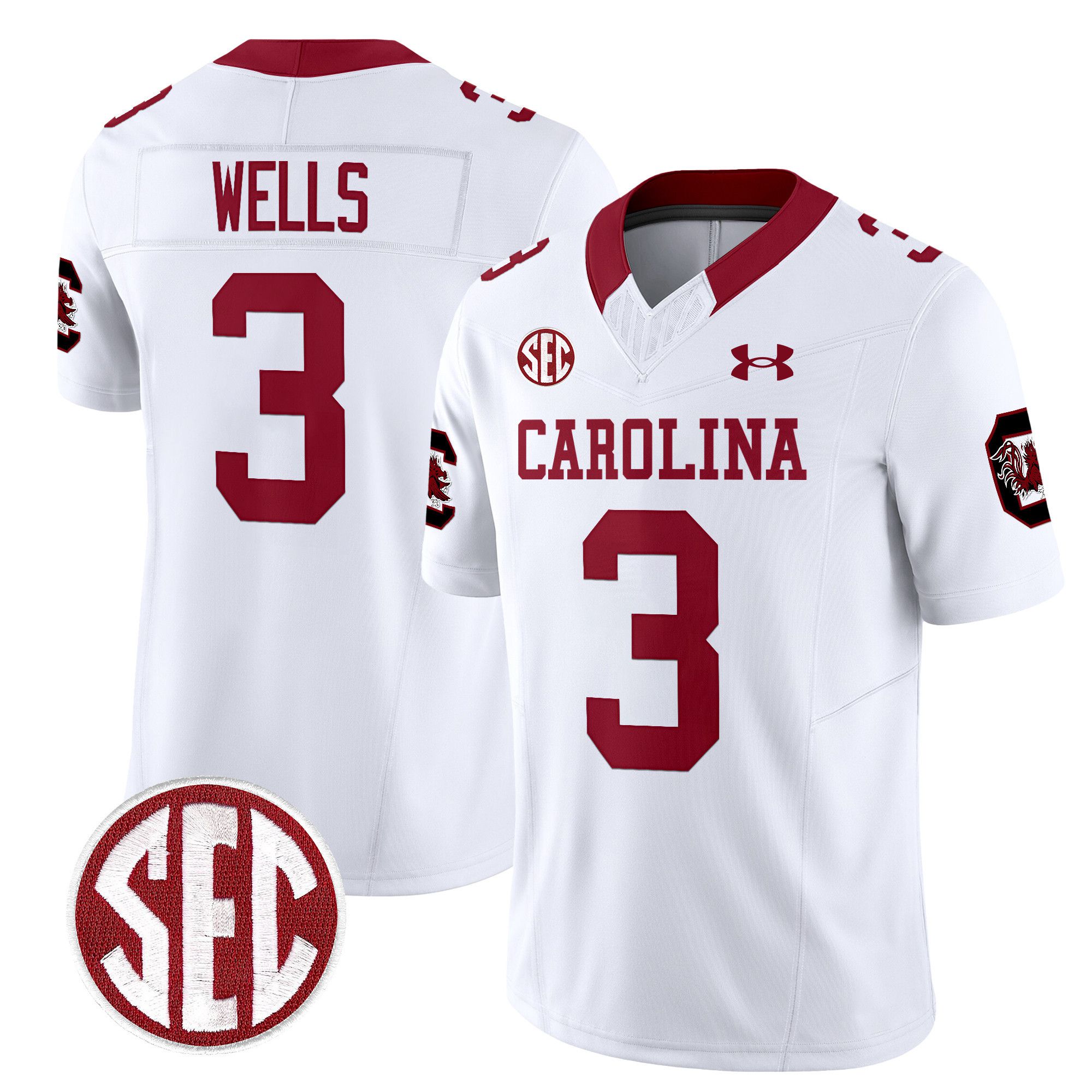 Men South Carolina Gamecocks #3 Wells White 1980 Throwback Vapor Limited 2024 NCAA Jersey->customized nfl jersey->Custom Jersey